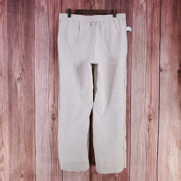 LL Bean Womens Size 16 M/T Premium Washable Linen Pull-On Pants Beige Oat 506767 - Picture 4 of 13
